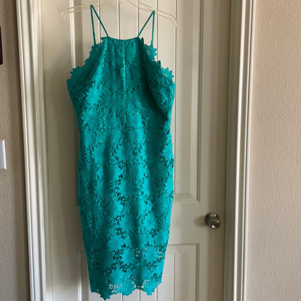 Turquoise lace dress